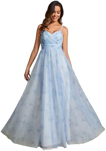 Acquista Ever-Pretty Abito Da Damigella D'onore In Chiffon Con Vita Impero E Doppio Scollo A V Glamour Da Donna Con Maniche Corte Svolazzanti In Italia A Partire Da 56