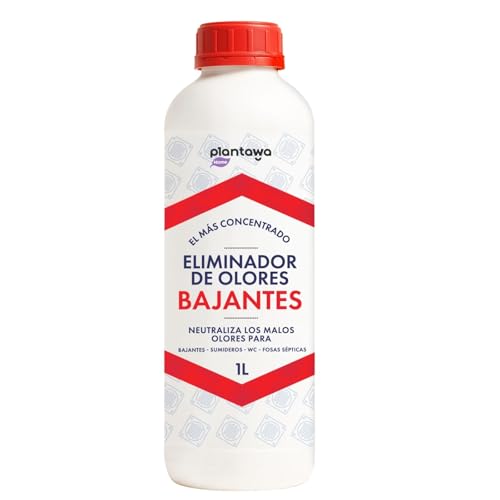 Eliminador de Olores de Bajantes 1L, Tuberías, Desagües, Cañerías, Baños, WC, Sumideros, Fosa Séptica. Potente Neutralizador Olores Profesional. Limpiador Enzimático. Quita Olores Fosa Séptica