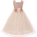 Big Girls Poly Dupioni Silk Flower Girl Dress 8 Dusty Rose #428 Size 16X