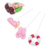 Cabilock 1 セットのパーティー用 ケーー 泳 のカー ー スル ケーキトッパー 飾