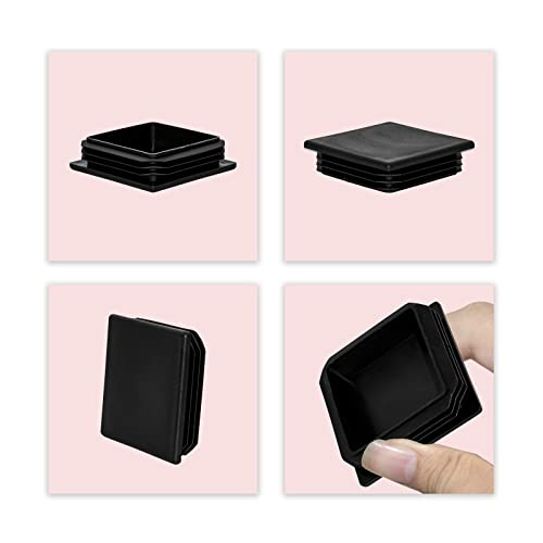 Image of Flyshop 70 x 70 mm, 2.76 inch x 2.76 inch Black Plastic Hole Plugs Square Tubing End Caps Tube Inserts Durable Furniture Glide for Chair Table Stool Leg 8 Pack