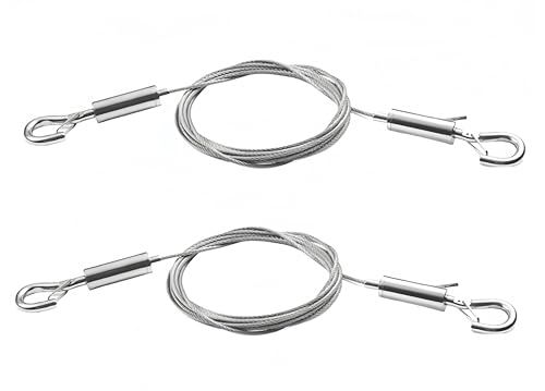 Image of 2 Pack 6.56 Feet Picture Hanging Wire with Adjustable Hooks,2m*2mm Heavy Duty Mirror Hanging Wire Adjustable Mirror Hangers.Hold Up to 66LBs-SATONBEYI