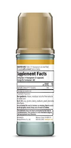 Kyolic Aged Garlic Extract Liquid Vegetarian Cardiovascular, 2 Ounce Bottle Plus 60 Refillable Capsules (Packaging May Vary) #TOP6
