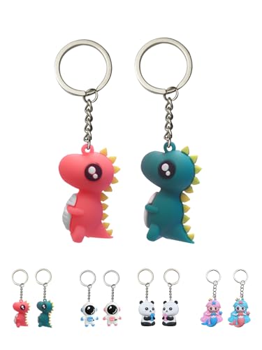 Llavero Niños, Pequeños Regalos Para Parejas, Amigos, Niños, Niñas, Mini Regalos De Cumpleaños Para Mujeres Hombre, 2PCS (Dinosaurio)