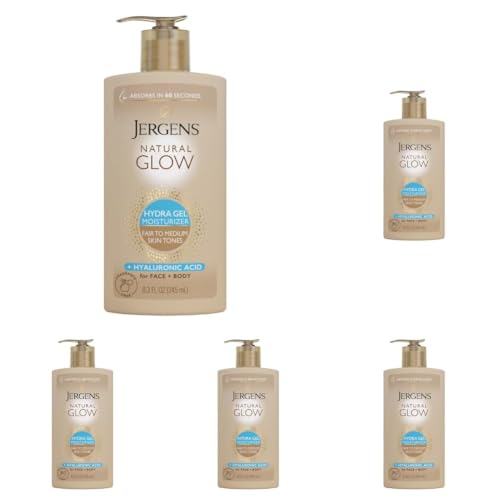 Image of Jergens Natural Glow Hydra Gel Self Tanner, Fair to Medium, 8.3 Fl Oz (Pack of 5)