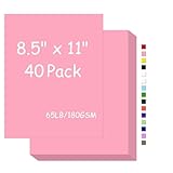 Cardstock 8.5 x 11,Cardstock Paper 65lb/180gsm, Card Stock for Printer,Cover Card stock Paper for Printer,Drawing,Gift tags,Invitations, Christmas Card Making (Pink, 40 Sheets)