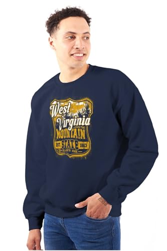 Brisco Brands West Virginia Retro Mountain State WV Sweatshirt for Men or Women4