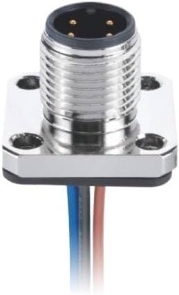 M12 Connector 4Pin D-Code Male Flange Seat Welding Wire Type Aviation