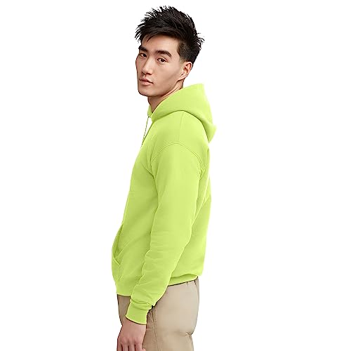 Hanes EcoSmart Hoodie, Midweight Fleece, Pullover Hooded Sweatshirt for Men, Safety Green, 4X Large - 4