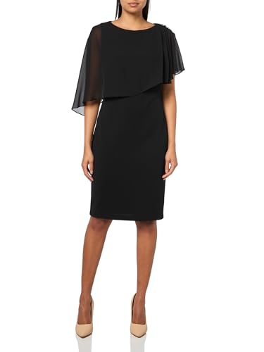 Image of Jessica Howard Women's Sleeveless Boat Neck Chiffon Caped Sheath Midi Dress