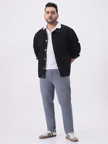 Image of Urbano Plus Men's Relaxed Fit Full Sleeve Utility Denim Jacket