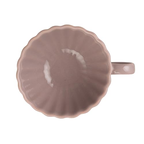 Taza de cerámica Creative Co-Op 10 oz con platillo lavanda miniatura 6