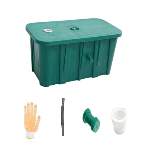 Polymer Grease Trap For Home Kitchen, 10 Lb Under Sink- Grease Interceptor With Removable Baffles, Food Truck Canteen Smoothie Shop Fast-food Chains Grease Disposal System (Color : Green, Size : 65x