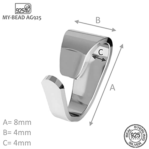 My-Bead 3 Pezzi Gancio per Pendente Cappio 9mm Argento 925 Ciondolo Fai