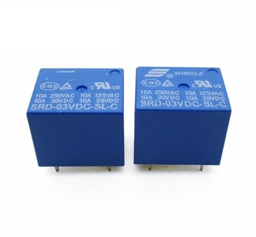 Relé SRD-3V-SL-C 3V 10A: pack de 5 mini relés T73 DIP5 para placas de circuito impreso