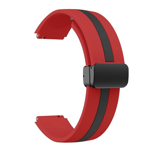 [X] 18MM 20mm 22mm Xgbv Fit For Samsung Galaxy Watch 6 5 4 44MM 40mm oh Active 2 Gear S3 C{^uXbg jo[T Correas(Red Black