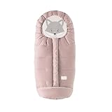 Nuvita 9605 Junior Cuccioli | Sacco Universale per Passeggino con Animaletti | Perfetto per Bambini da 6 a 36 Mesi (100 cm) | Resistente al Freddo fino a -13°C | Rosa Tenue