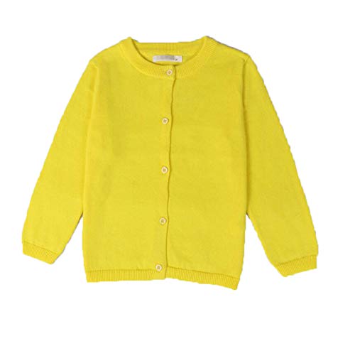 Baby Boys Girls Cardigan Autumn Cotton Sweater Tops Children Clothing Knitted Cardigan Sweater Spring Clothes 15011 Yellow 5T