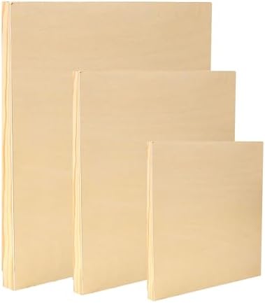 EXERZ Tableros de pintura de madera, 3 unidades (15,24 x 15,24 cm...