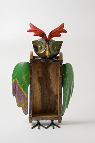 Porte-bouteille hibou en métal recyclé, idée cadeau déco originale - 2