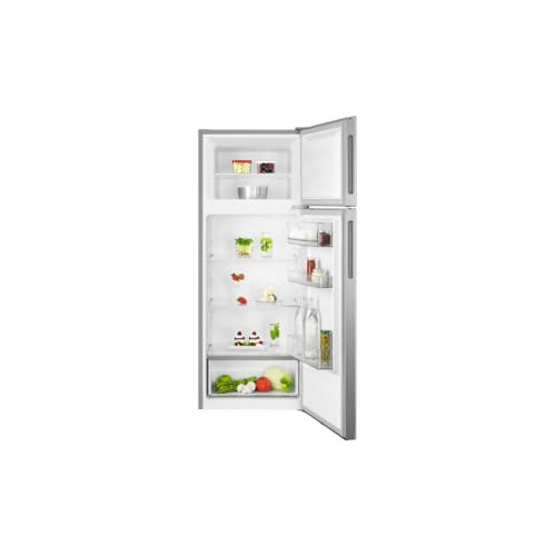 AEG RDB424E1AX Free-Standing Double Door Fridge 1434 mm/Freezer Top Capacity 205 L/Colour: Stainless Steel Silver Sides/Anti-Finger Stainless Steel Coating/Energy Class E on Fridge.com