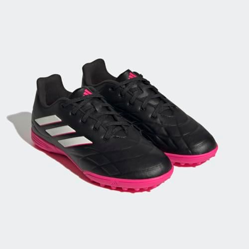 adidas Copa Pure.3 Turf Soccer Shoe, Black/Zero Metallic/Team Shock Pink, 4.5 US Unisex Big Kid | Image 4