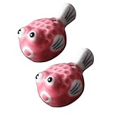 DECOMELODY Kugelfischform Essstäbchenhalter Keramik 2 Stück Rosa Essstäbchenablagen Japanischer Stil für Essbereich und Gaststätte