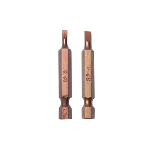 Image of Taparia Make, Bit Holder Screwdriver with 50mm Single Side Bits of 1 /4 inch Hex Shank, S2 Grade, Of Tip Size Slotted 3mm and 4mm Suitable for DIY, Home, Professional & industrial applications