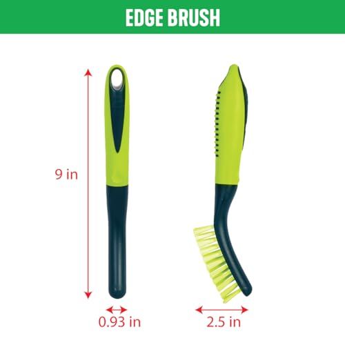 Image of Pine-Sol Scrub Brush Set - Long Handle Cleaning Brushes with Heavy Duty Bristles and Comfort Grip - Scrubbers for Kitchen, Household, and Dishwashing, 3 Pieces