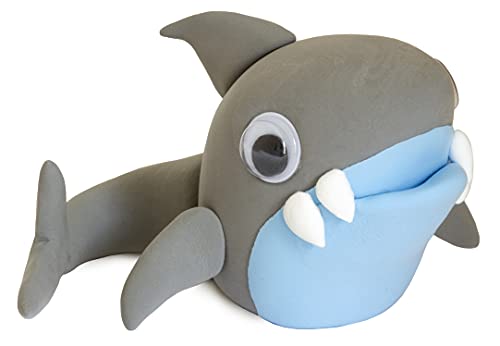 Clay Pals Shark - Easy Sculpt Fun Fast Air Drying Non Toxic Quick Dry Ultra Light Creative Clay Art and Craft Modelling Set for Kids - Image 2