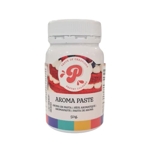 PASTRY COLOURS, Aroma en Pasta Red Velvet Concentrado, Sabor Intenso, Saborizante en Pasta para Postres y Tartas, Perfecto para Buttercream, Masa o Relleno, 50 Gr