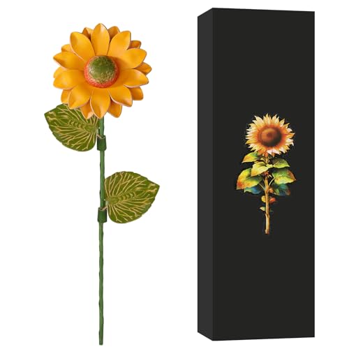 Rimvoe Genuine Leather Sunflower 3rd Year Anniversary Keepsake for Her Him, Leather Gifts for 3 Year Anniversary