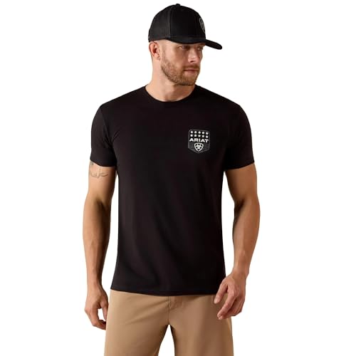 ARIAT Mens Stripe Patriotic Badge T-Shirt