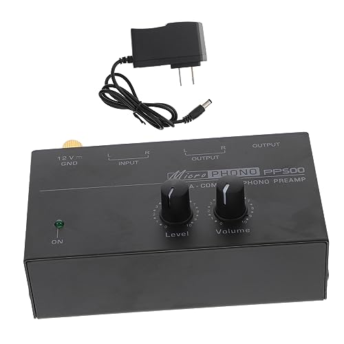 MOLUCKFU Compact Low Noise Turntable Preamp with Volume Control High Performance Record Player Preamplifier for Home Stereo Inputs Outputs Converts Signals to Line Level