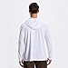 LOOGU Men's UPF 50+ Sun Protection Hoodie Shirt Long Sleeve Lightweight, Rash Guard SPF T-Shirts for Fishing Hiking White