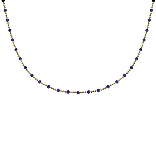 Collier plaqué or chaîne billes perles émaillées, le cadeau parfait pour elle