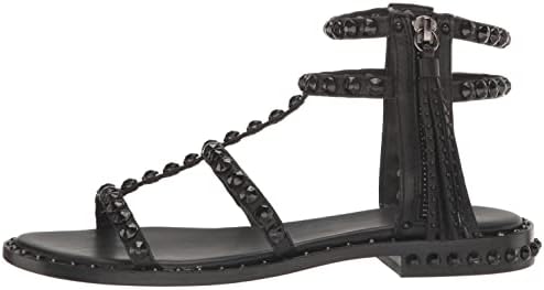Ash Women's Power Bis Flat Sandal, Black, 5 | Image 7