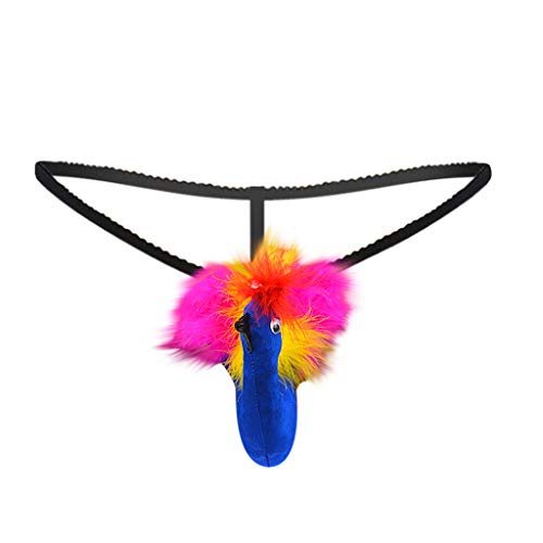 ANYY sous-VêTements Sexy Hommes ÉTendue Jockstrap G-String T-Back Micro Thong Slip sous-VêTements Oiseau De Dessin Animé String Sexy Underpants Erotique Culotte Hommes