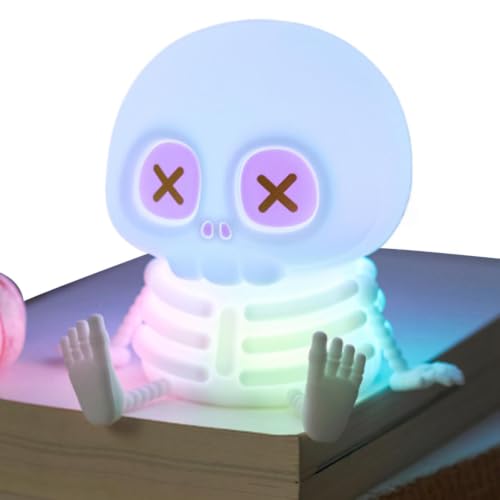 Veilleuses crâne tactile 8 couleurs lampe rechargeable USB 1200mAh