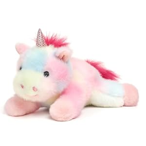 Adorable Rainbow Unicorn Stuffed Animal Soft Stress Relief Plush Toy Cute Birthday Gifts for Boys Girls Kids Toddlers