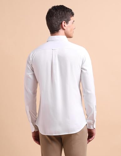 Image of U.S. POLO ASSN. Solid Tailored Fit Shirt for Men - 100% Cotton, Breathable & Comfortable, Full Sleeves Casual Shirt for Men