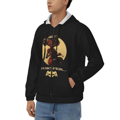 Puscifers Men's Full-Zip with Hood Long Sleeve Drawstring Sweatshirt Fall Clothes With Pocket4