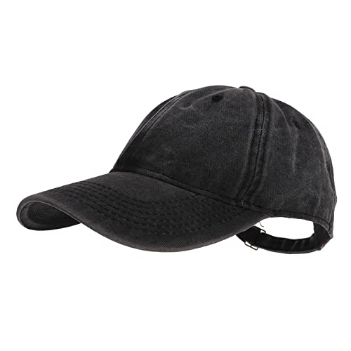 COLLBATH Washed Baseball Cap - Unisex Fitted Cap for Travel Vacation Yoga Park Adjustable Strap Sunscreen Hat