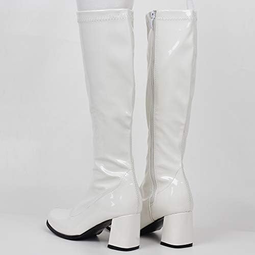 LAIGZEM Botas Altas Para Mujer, Zapatos De Plataforma Con Punta Redonda, Tacones Gruesos Hologr Ficos Con