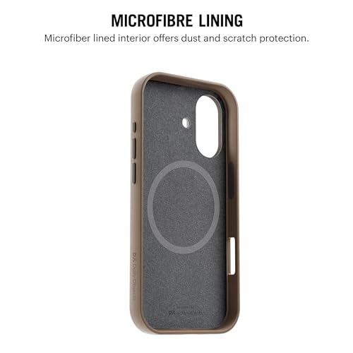 Image of DailyObjects Leatherite Case for iPhone 17 Compatible with MagSafe Wireless Charging | Black-Beige Hybrid Magnetic Back Cover