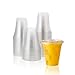 [200 SET]HAKOWARE by Harvest Pack 12 oz Ultra Clear Plastic Cold Cups with Flat Lids, Disposable Wedding Party Drinking Cups Tumblers, Iced Coffee Beer Juice Cold Beverage