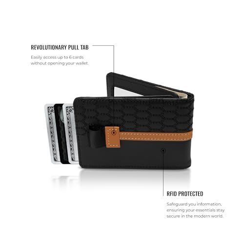 Image of Kings Loot Wallet for Men | Minimalist Slim RFID Blocking Leather Design with Cash Pocket & Card Pull Strap | Holds 1-12 Cards | Stylish & Durable Wallets | Supercar Collection (Midnight Ember)