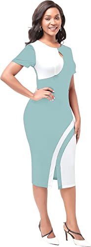 Image of Regolith Designer Sarees Women's Polyester Bodycon Knee-Length Dress (KW-FED 159 SEA Green M Light