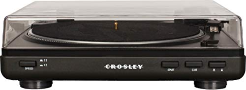 Image of Crosley T400D-BK Fully Automatic Bluetooth 2-Speed Turntable Record Player with Built-in Preamp, Black