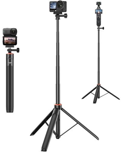 53 Osmo Action 6 Selfie Stick Tripod for DJI Osmo Nano/Action 6 Compact Extendable Handle Grip w Magnetic Quick-Release Adapter Mount Extension Rod/Travel Vlogs Stand/Accessory for Video Shooting
